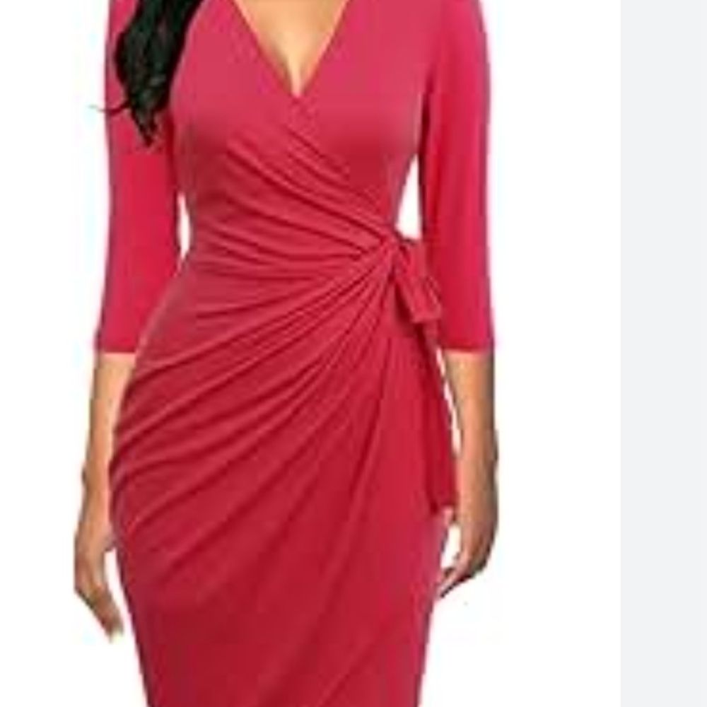 Elegant Red Wrap Dress